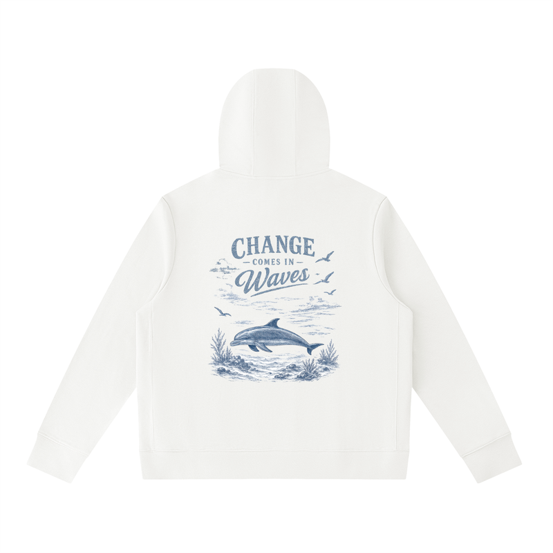 Change Comes In Waves - Dolphin Hoodie